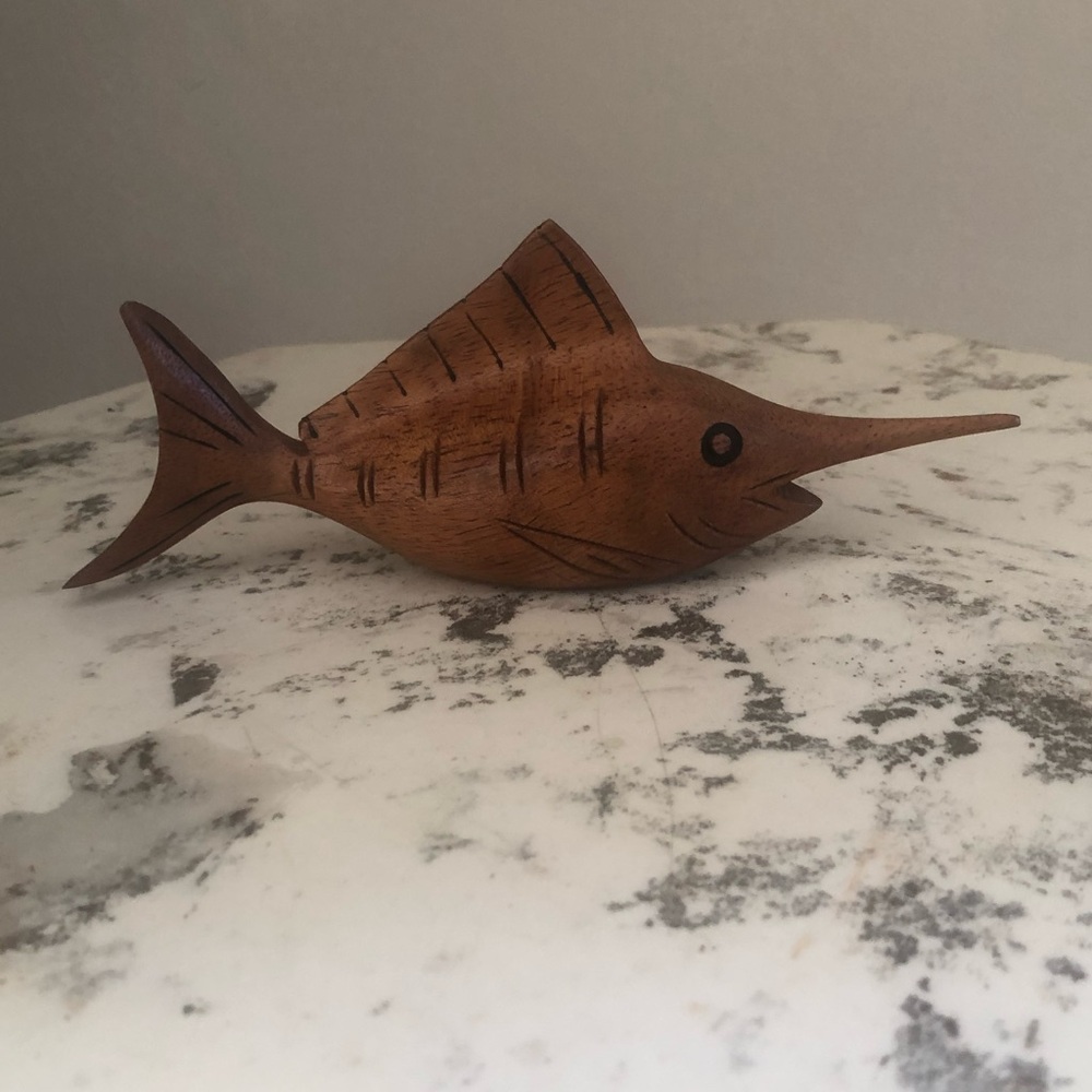 Wood Sailfish / Marlin Hand carved Art